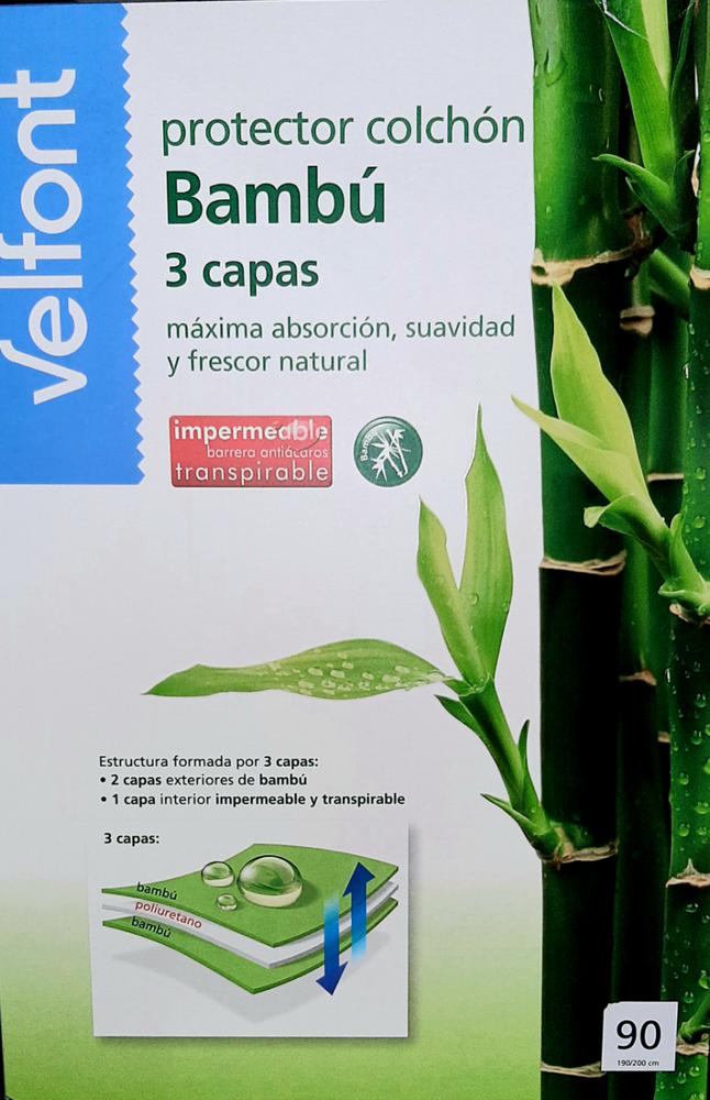 Protector colchón Bambú 3 capas Velfont Impermeable - Transpirable